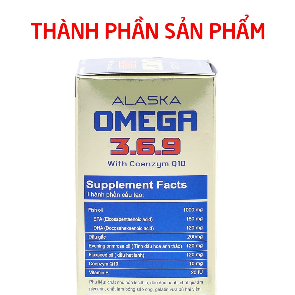 Viên dầu cá Alaska Omega 369 bổ não, sáng mắt, khỏe tim mạch - Chai Xanh 100 viên | BigBuy360 - bigbuy360.vn