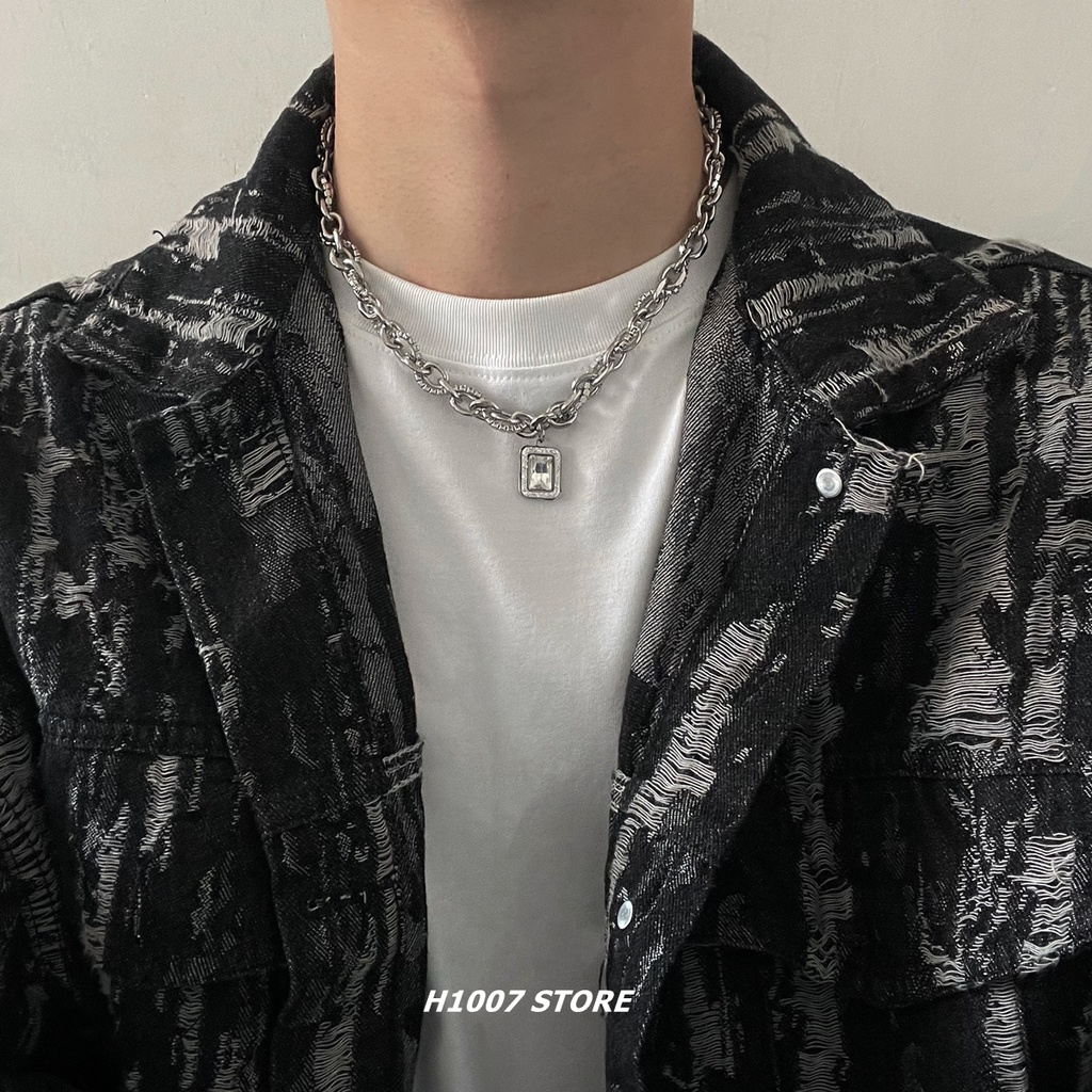 Vòng cổ Hai Lớp Thiết Kế Hình Tam Giác niche Độ Nhạy Cao - hip hop