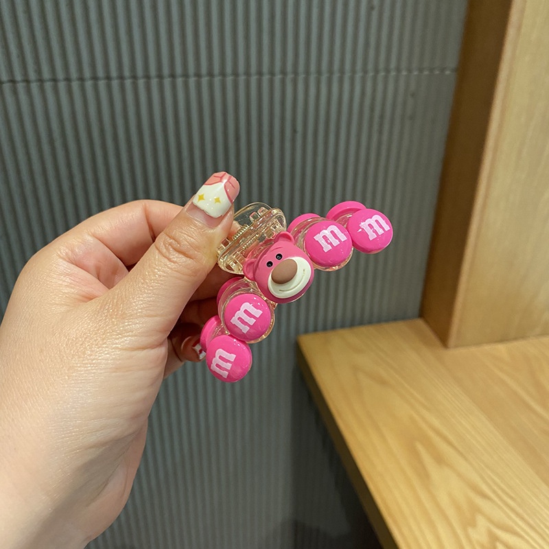 Kẹp Tóc Hình Gấu Dâu Tây Đơn Giản Thời Trang Hàn Quốc