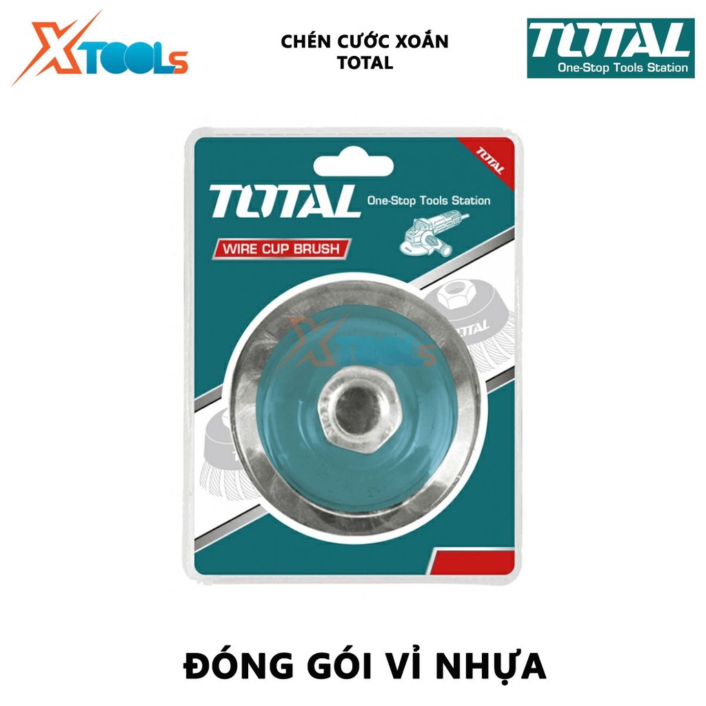 Chén cước thép xoắn TOTAL | Chén cước thau xoắn kích thước 75 - 125 mm. [CHÍNH HÃNG] [XTOOLs]