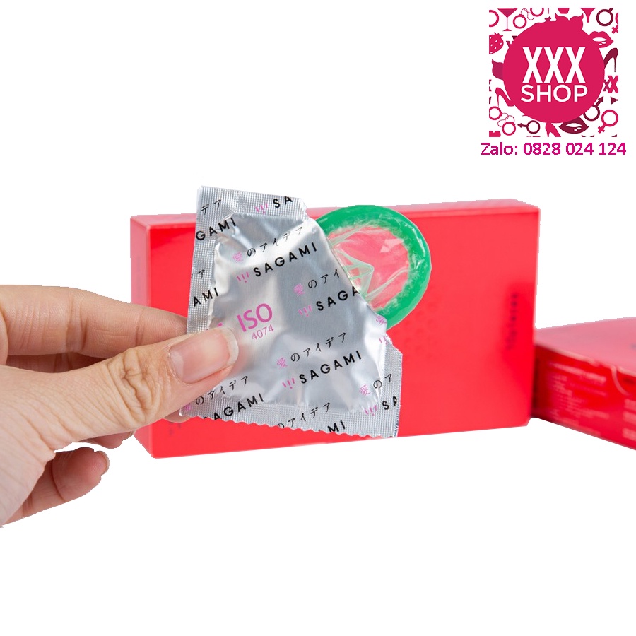 Bao cao su Sagami Super Dot 0.09 - có gai - dày 0.09mm - Hộp 10 chiếc