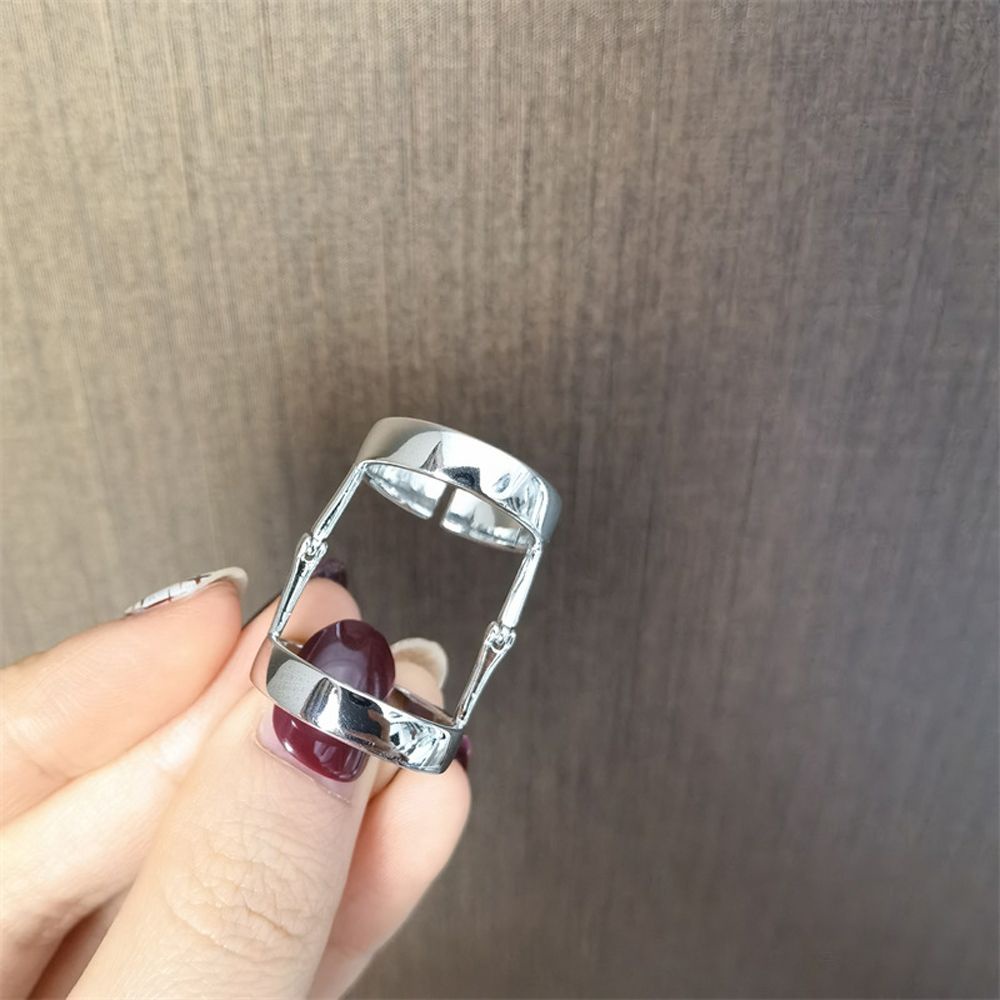 Nhẫn đeo khớp ngón tay kiểu hình học hai thiết kế tùy chọn cá tính cho nữ