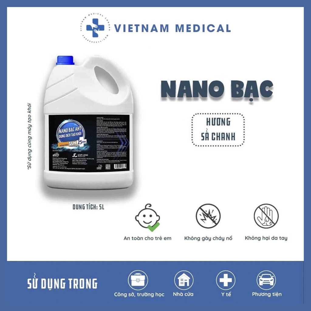 Dung Dịch Tạo Khói Khử Khuẩn Nano Bạc SHL - Bình 1L - Giá Tốt