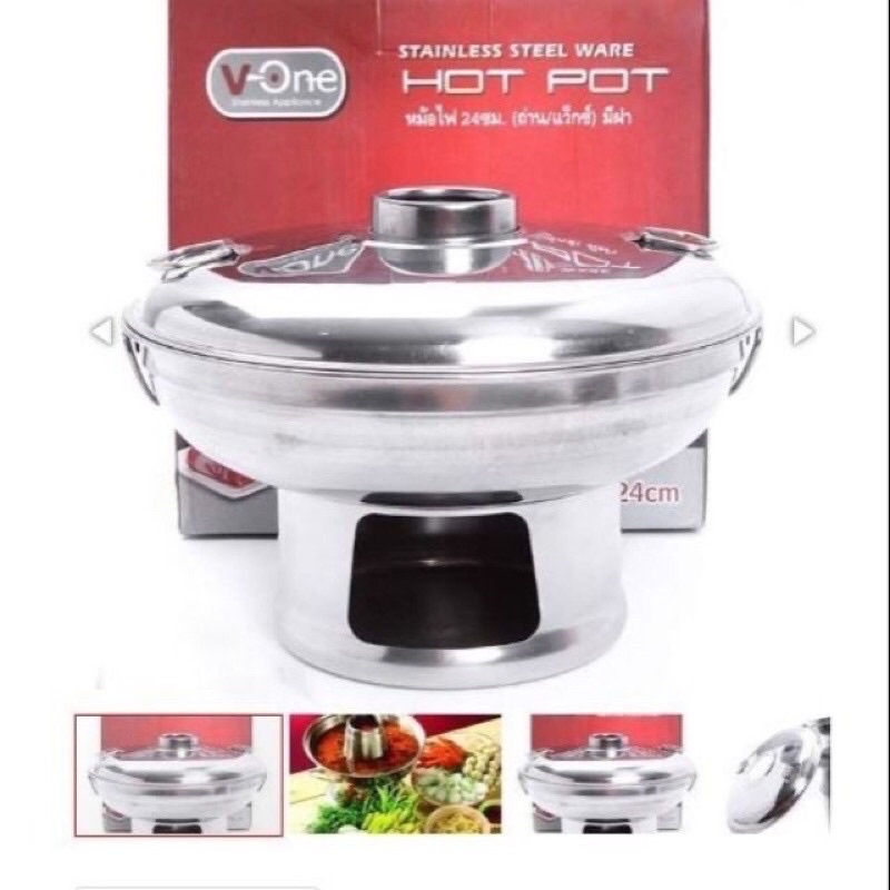 Bộ lẩu  cù  lao  inox  2in1  sử dụng được cồn và  than 24cm ,26cm