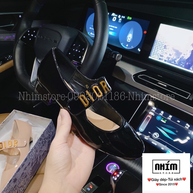 (Sẵn) Giày Diior quai dán, gắn logo.Chất da bóng, hàng fullbox