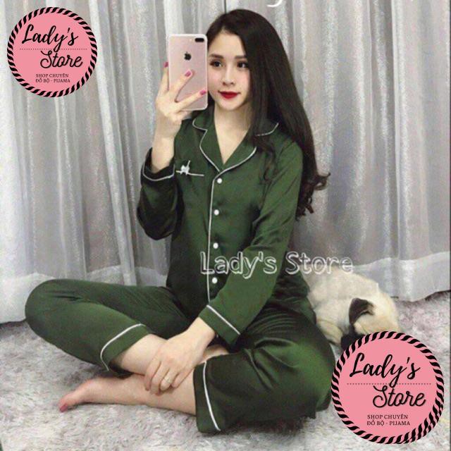 Đồ bộ nữ bộ lụa ngủ pijama mặc nhà dài tay quần dài chất liệu nhung mềm mại JUSOKA