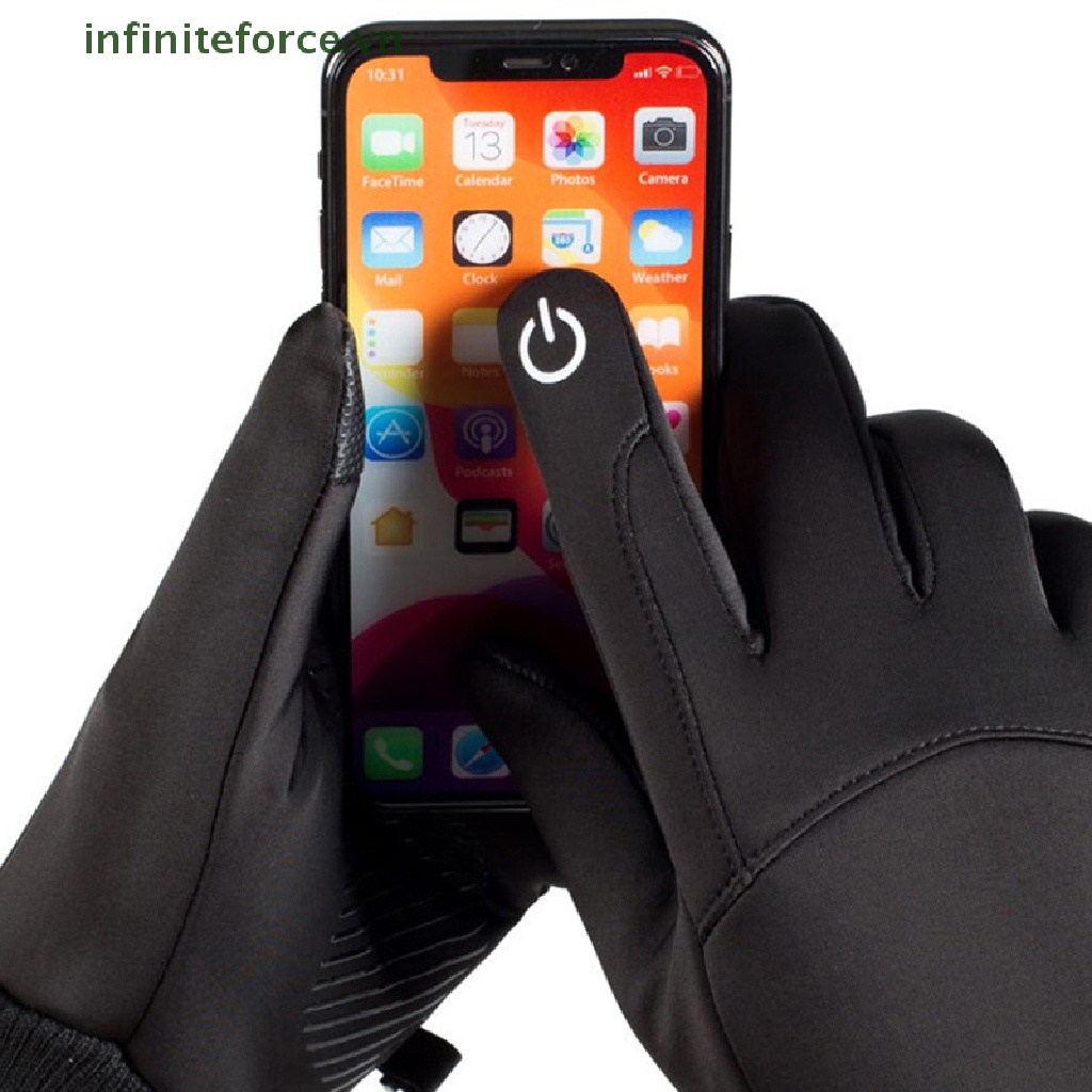 Găng Tay Thể Thao Chạy Xe Máy / Trượt Tuyết Chống Nước Giữ Ấm Không Trượt Có Thể Chạm Màn Hình Cảm Ứng Cho Nam