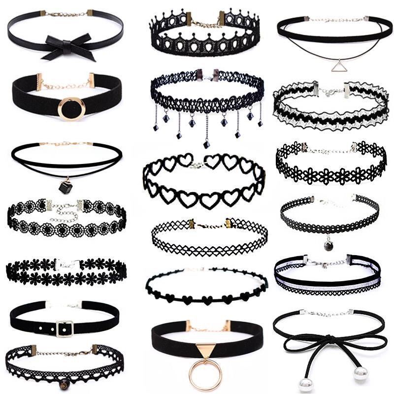 Vòng cổ Ren Đen Mặt Ngôi Sao Phong Cách Hàn Quốc