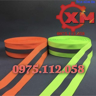 dây phản quang vải 5cm,vải phản quang sọc ghi,cuộn vải phản quang cảnh báo khu vực