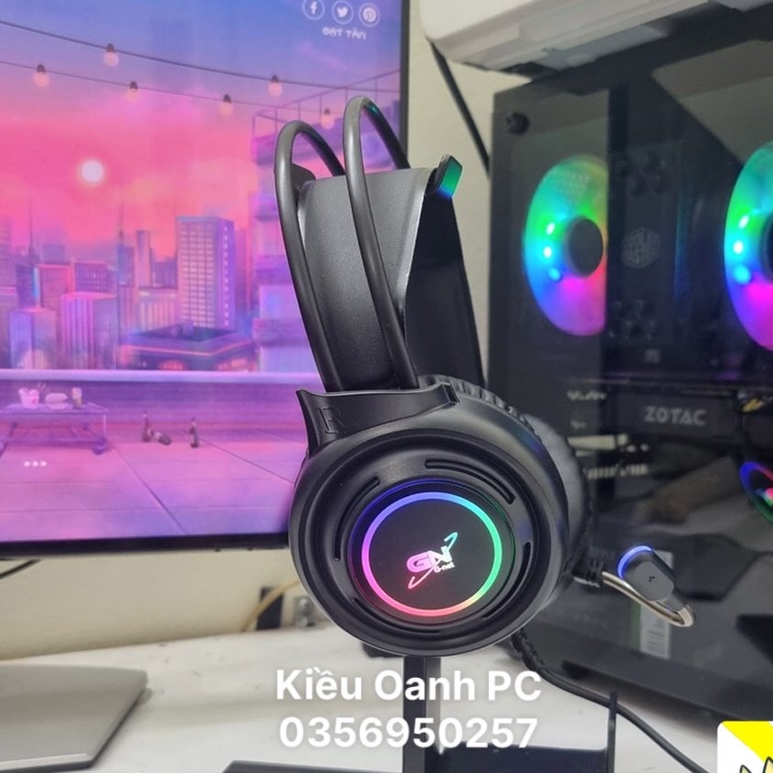 Tai nghe Gaming GNet GH5 7.1 cổng USB Mic Chống Ồn LED RGB - Mới Bảo hành Hãng 12 Tháng