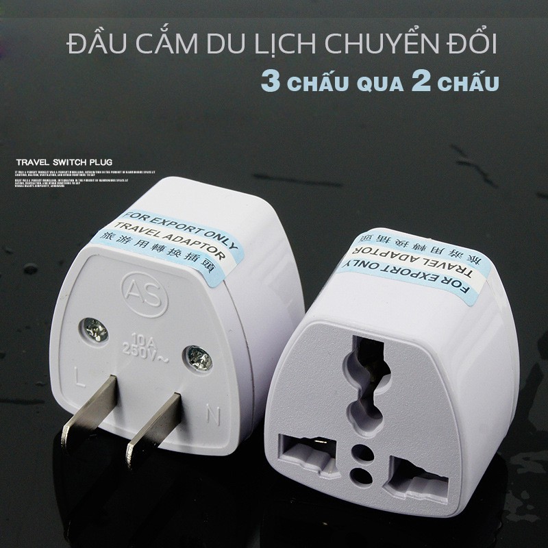 Đầu chuyển đổi ổ cắm 3 chấu sang 2 chấu