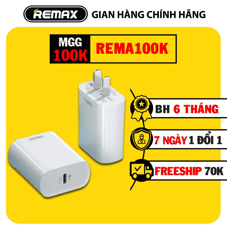 Củ sạc nhanh 20W Remax RPU70 - white