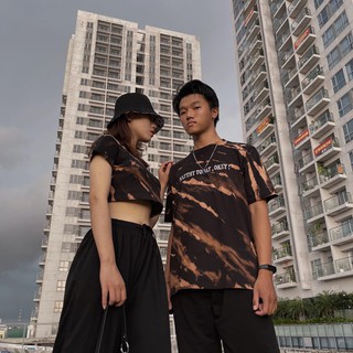 SET ÁO CROPTOP NATTHY TIE-DYE + QUẦN DÀI BASIC ĐEN