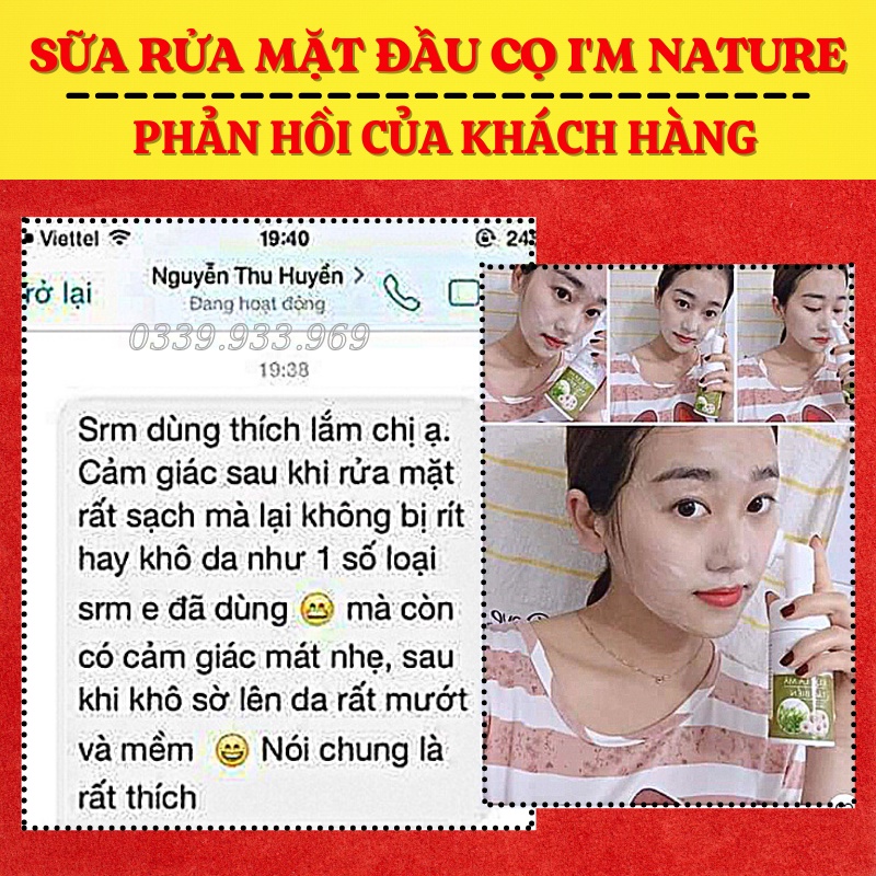 Sữa Rửa Mặt Đầu Cọ Cúc La Mã Tảo Biển - Sữa Rửa Mặt Đầu Cọ Silicon I'm Nature