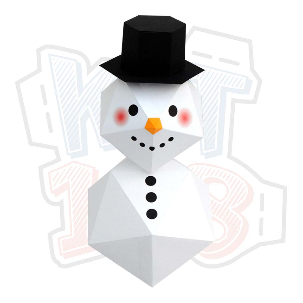 Mô hình giấy Giáng Sinh Noel Geometric  Snowman
