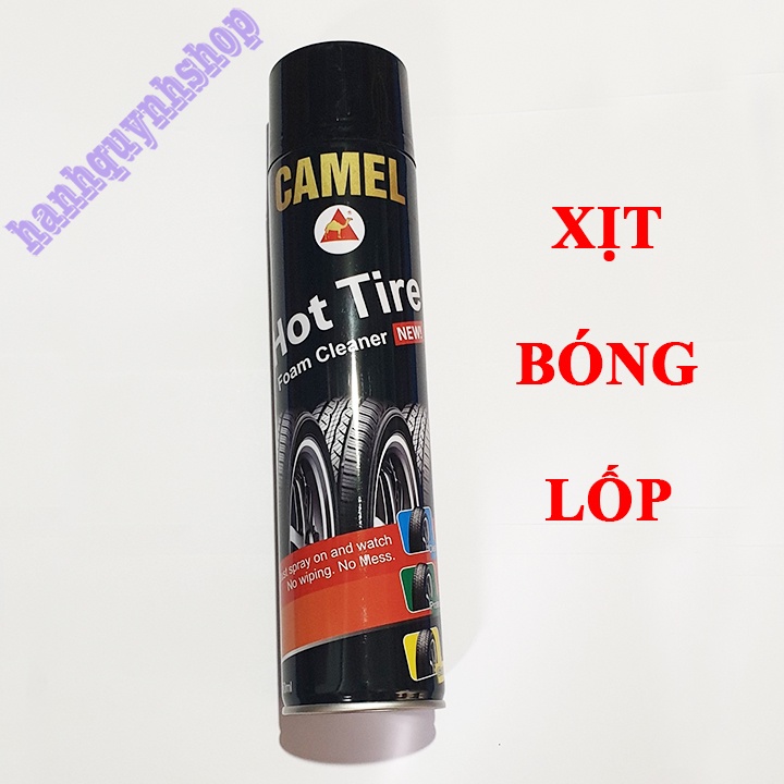 Xịt Bóng Lốp Ô Tô Camel Làm Sạch Dưỡng Lốp 650ml Màu Đen