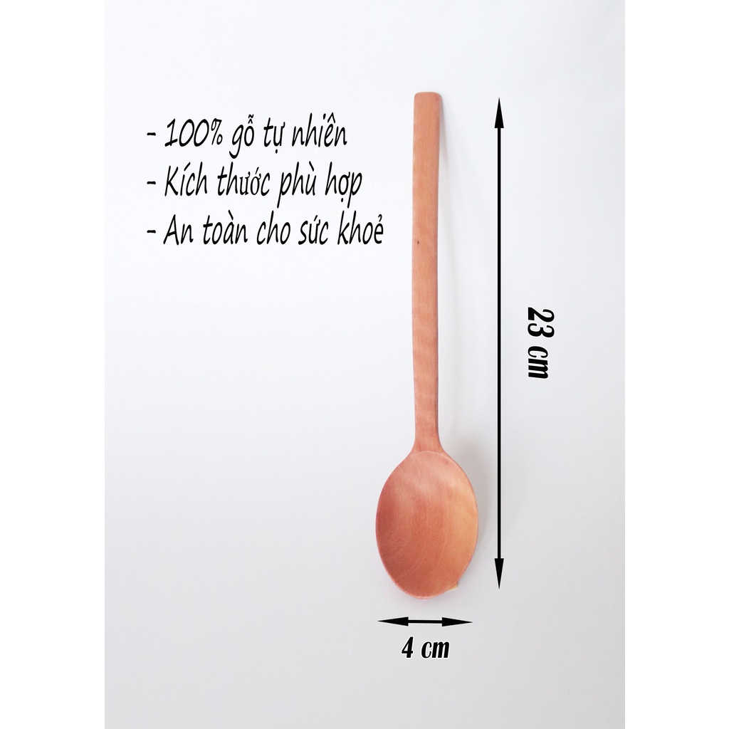 Thìa gỗ ăn cơm, thìa gỗ súp, thìa cafe gỗ tự nhiên bền đẹp an toàn