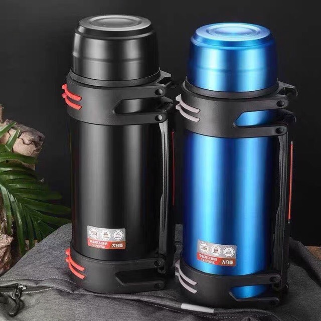 [ HÀNG LOẠI 1 ] Bình giữ nhiệt kiểu dáng thể thao lõi inox kèm quai xách 1000ml