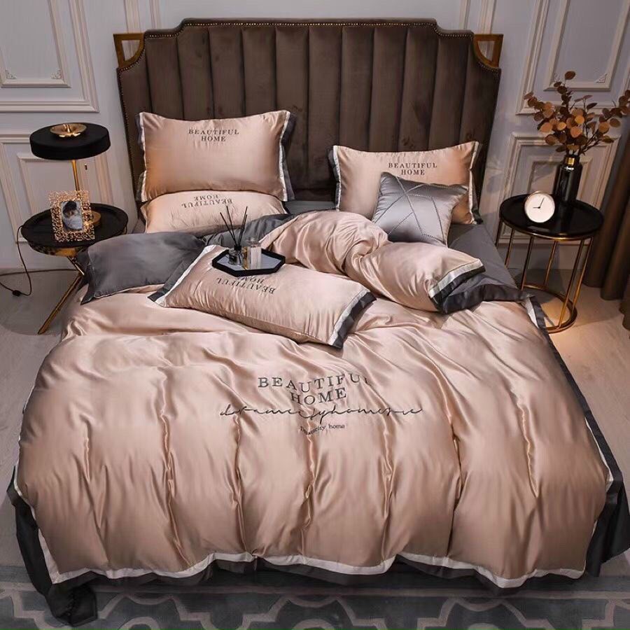 Bộ chăn ga gối lụa Beauty Thu - Đông 2021 - 4 món nhập khẩu cao cấp