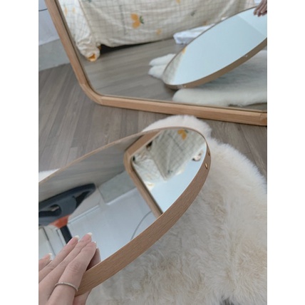 Gương treo tường trang trí KantoHome- Gương tròn decor full phụ kiện treo nhà tắm, bàn trang điểm