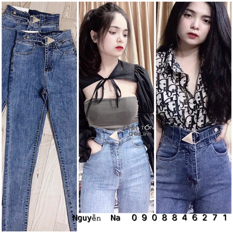 QUẦN JEANS ÔM CẠP SIÊU CAO co giãn tốt- hình shop chụp thật | BigBuy360 - bigbuy360.vn