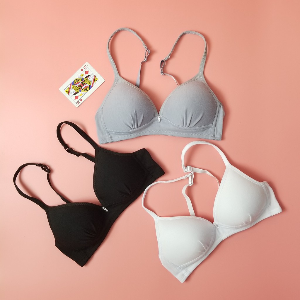 Áo Bra bralette áo ngực nữ cotton không gọng mút mỏng mùa hè phom ôm nâng ngực_AL57