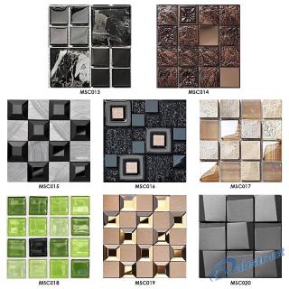 Set 10 Miếng Dán Tường Bằng Nhựa Pvc Chống Thấm Nước Họa Tiết Mosaic Độc Đáo