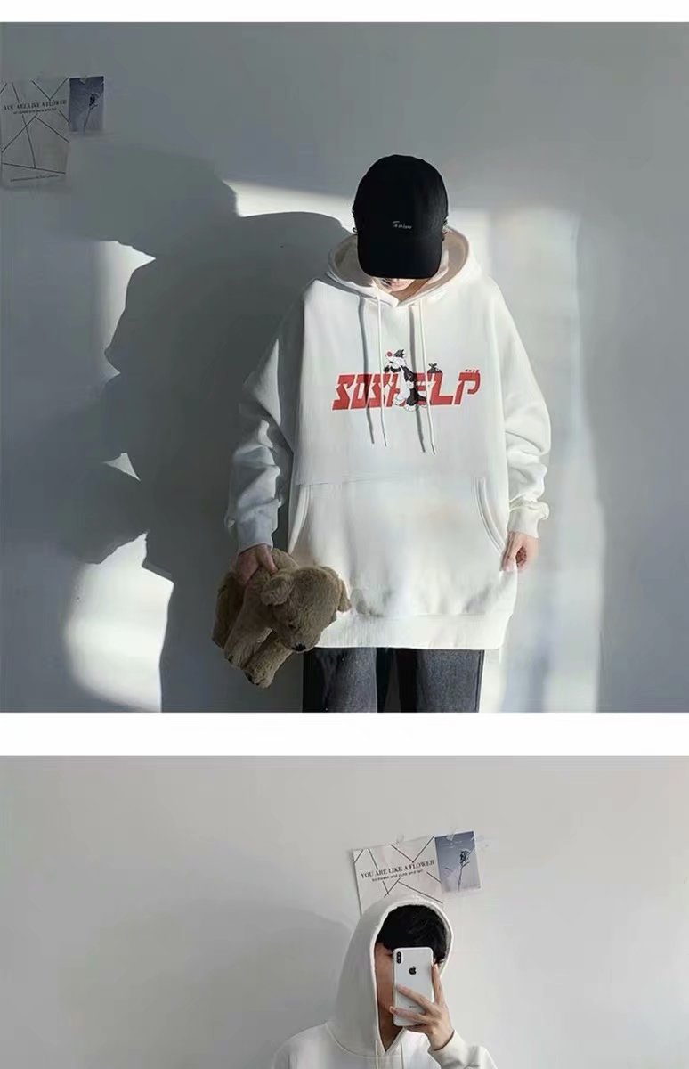 Áo Hoodie Dáng Rộng In Họa Tiết Hoạt Hình Cá Tính Dành Cho Nam | BigBuy360 - bigbuy360.vn