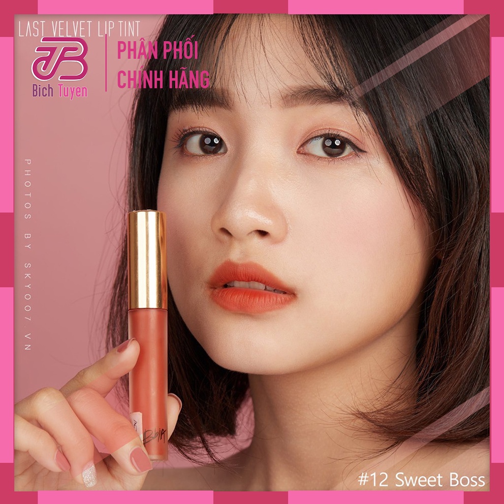 Màu 12 - Son Kem Lì BBia Last Velvet Lip Tint Version 3 Màu 12 Cam cháy - Son Bbia last velvet lip tint Sweet Boss
