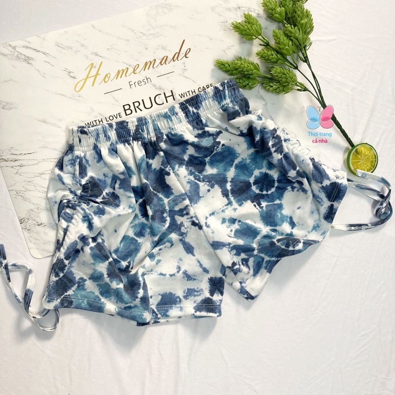 Quần đùi rút dây freesize từ 40kg-45kg thun da cá phối - Cho Bé Gái - Cho Nữ- QU82