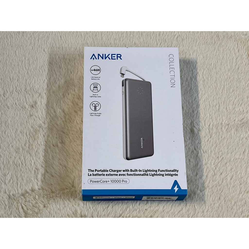 Sạc dự phòng Anker PowerCore+ 10000 Pro model A1233 tích hợp cổng lightning dành cho thiết bị Apple