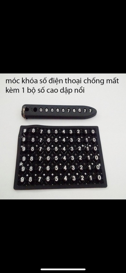 Combo quà tặng móc khoá ô tô kèm thẻ ghi số điện thoại tránh thất lạc