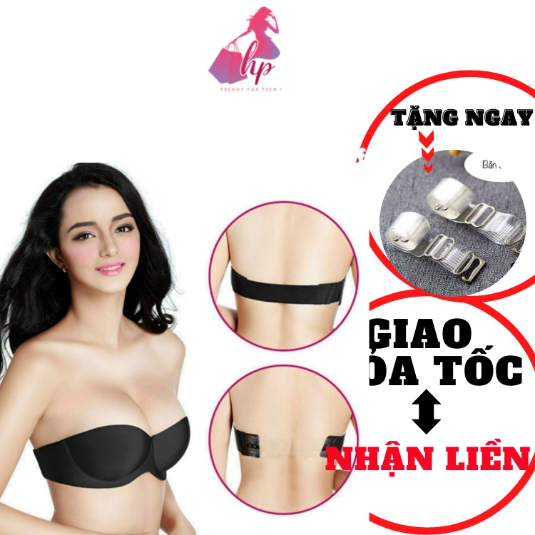 Áo ngực không dây nâng ngực chống tụt cao cấp - Áo lót mặc áo đầm hở lưng cúp ngang  màu đen đẹp hàng loại 1-bikini15