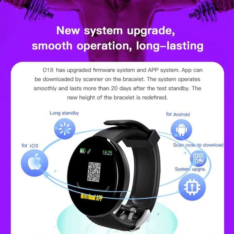 Đồng hồ thông minh D18 ZEEJUL kết nối bluetooth chống nước hỗ trợ theo dõi sức khỏe có phụ kiện