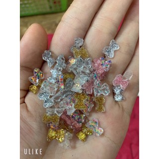 set gấu nhũ gắn móng siêu đáng yêu