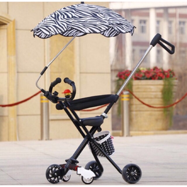 💝💖 Xe đẩy 5 Bánh Gấp Gọn, Tay cong, có đèn