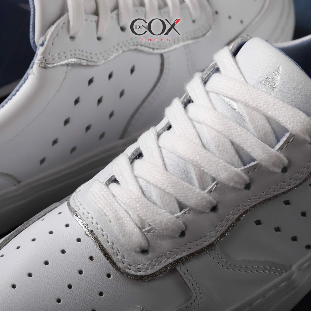 Giày Nữ Da Bò DINCOX E03 WHITE/SILVER