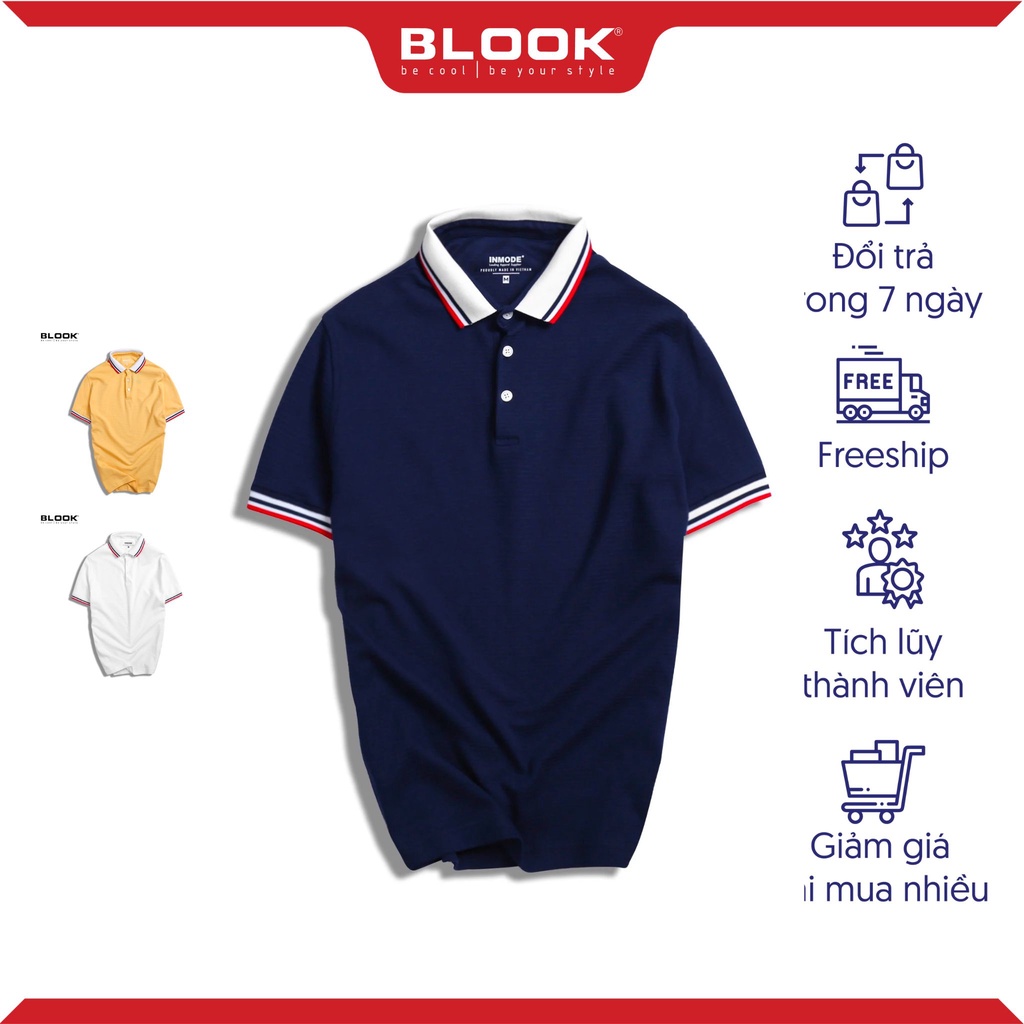 Áo polo slimfit nam BLOOK chất vải thun gân co giãn mềm mịn mã 35516