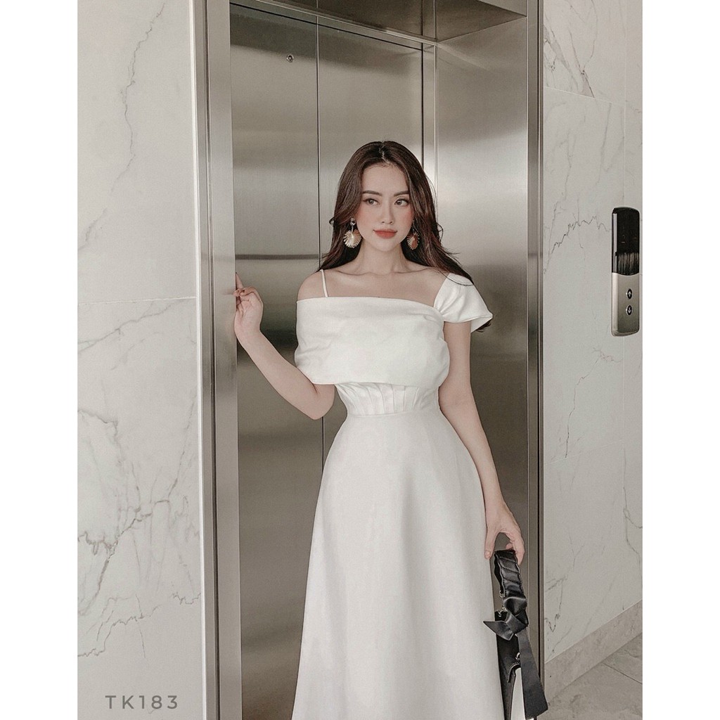 Đầm Dự Tiệc❤Đầm Nữ Thiết Kế Lệch Vai Xinh Lung Linh SK96 | BigBuy360 - bigbuy360.vn