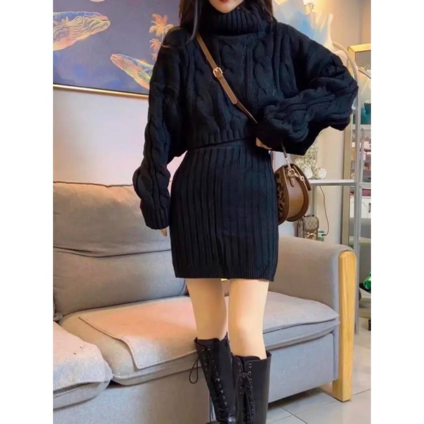 Set Váy Áo Len Siêu Hot