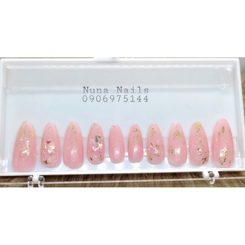 nailbox Nuna s213 móng úp thiết kế móng thạch hồng inbox chọn size và shape