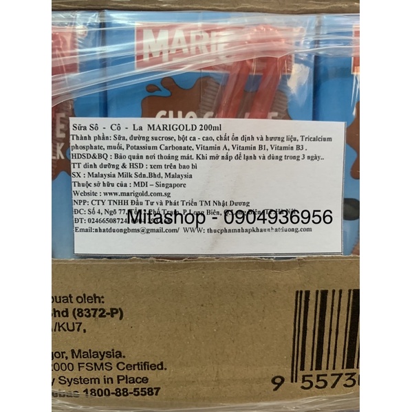 Thùng sữa tươi Marigold Singapore 24hộp x 200ml