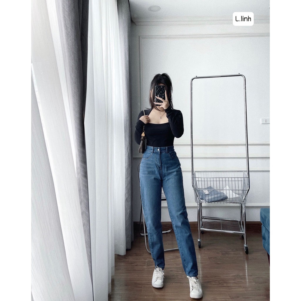 [Mã FAMARAL1 giảm 10K đơn 50K] QUẦN JEAN BOY XANH CẠP CAO