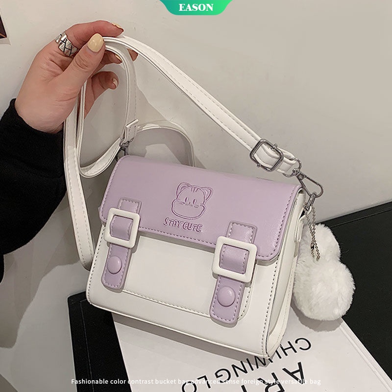 2021 New Fashion Female Bag Small Fresh Messenger Bag Cambridge Satchel All-match Small Square Bag Sweet Girl Bag Shoulder Bag【E.A】