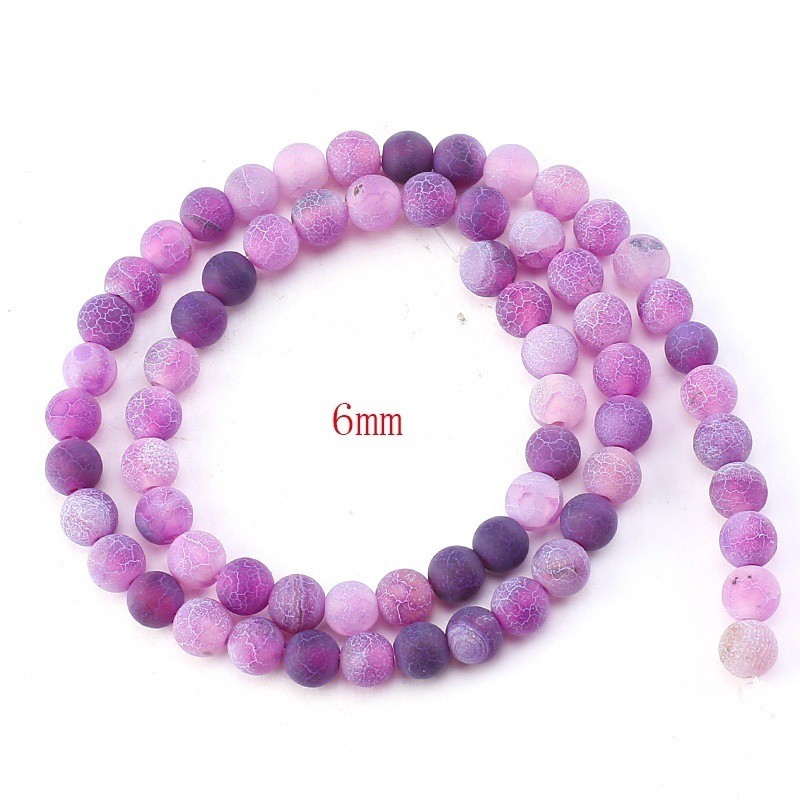 Chuỗi hạt đá mã não tự nhiên màu tím 4mm 6mm 8mm 10mm dùng làm trang sức thủ công
