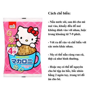 Mì Nui Hello Kitty Nhật Bản 150g cho bé ăn dặm từ 9 tháng