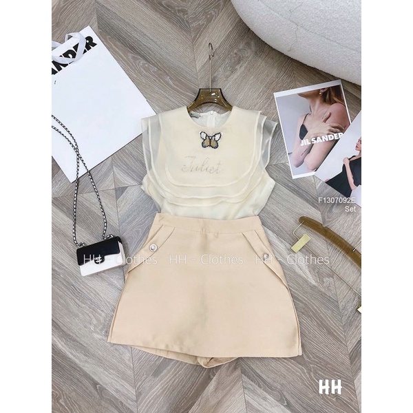 Set bộ jean áo kiểu phối kéo khóa kèm chân váy