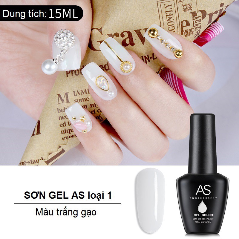 Sơn gel As màu đen, trắng sữa, trắng gạo hàng chính hãng chất sơn đặc mịn, chuẩn màu