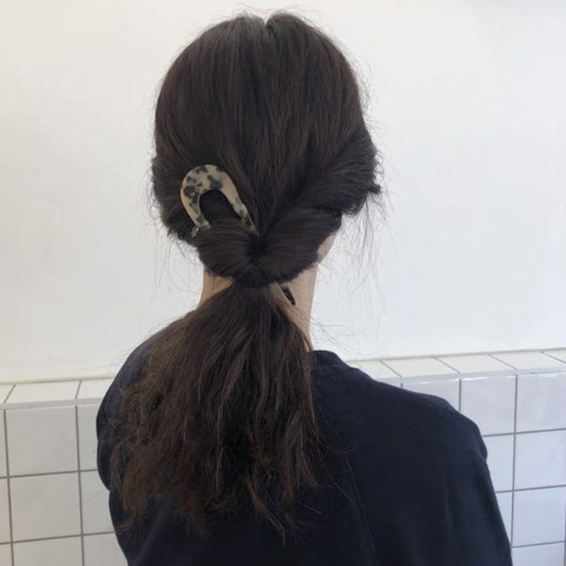 Trâm Cài Tóc Hình Chữ U Đính Vỏ Sò 2 Răng Phong Cách Pháp Cổ Điển