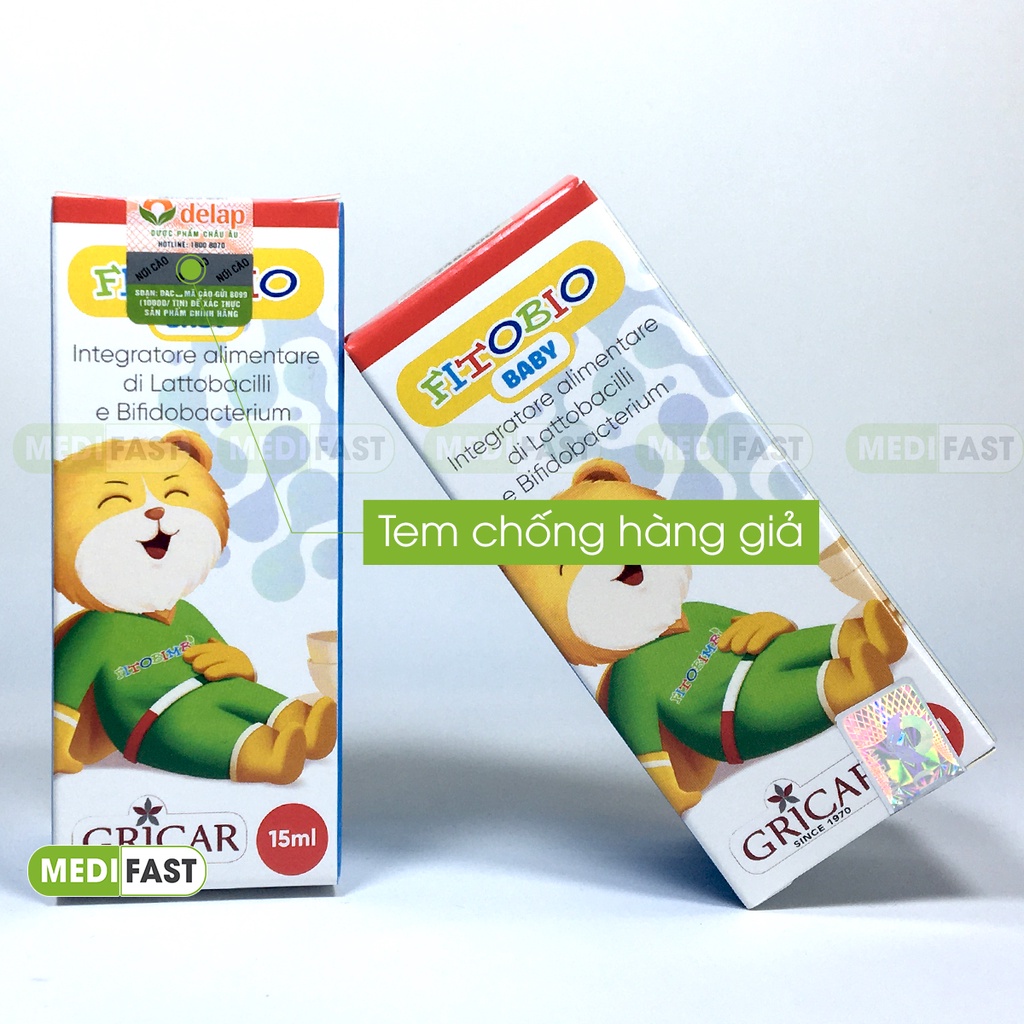 Men vi sinh cho bé Fitobio baby - Hỗ trợ giảm các triệu chứng rối loạn tiêu hóa - giúp bé ăn ngon - lọ 15ml